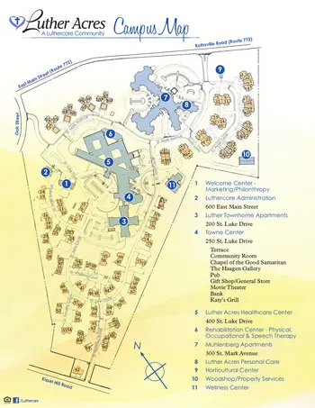 Campus Map of Luther Acres, Assisted Living, Nursing Home, Independent Living, CCRC, Lititz, PA 1