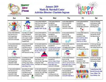 Activity Calendar of Magnolia Manor of Americus, Assisted Living, Nursing Home, Independent Living, CCRC, Americus, GA 1