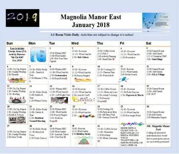 Activity Calendar of Magnolia Manor of Americus, Assisted Living, Nursing Home, Independent Living, CCRC, Americus, GA 10