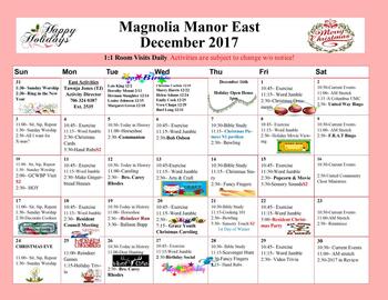 Activity Calendar of Magnolia Manor of Americus, Assisted Living, Nursing Home, Independent Living, CCRC, Americus, GA 9