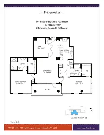 Floorplan of Saint John's On The Lake, Assisted Living, Nursing Home, Independent Living, CCRC, Milwaukee, WI 10