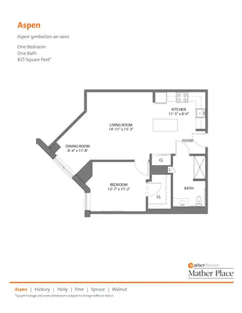 Floorplan of Mather Place, Assisted Living, Nursing Home, Independent Living, CCRC, Wilmette, IL 7