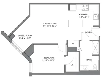 Floorplan of Mather Place, Assisted Living, Nursing Home, Independent Living, CCRC, Wilmette, IL 9