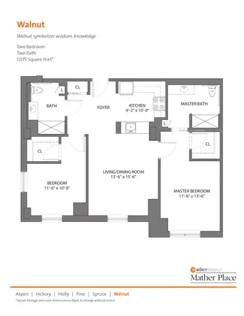 Floorplan of Mather Place, Assisted Living, Nursing Home, Independent Living, CCRC, Wilmette, IL 14