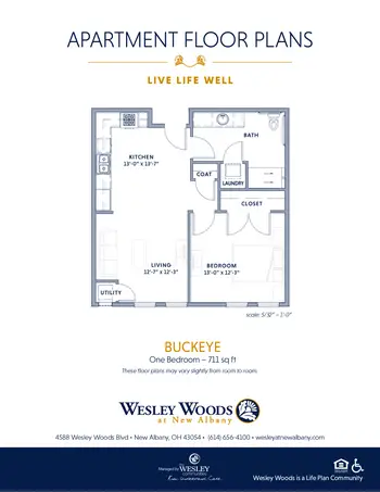 Floorplan of Wesley Woods at New Albany, Assisted Living, Nursing Home, Independent Living, CCRC, New Albany , OH 4