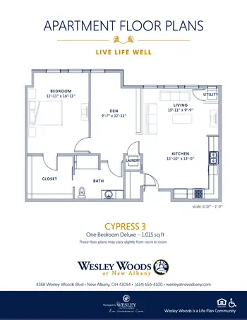 Floorplan of Wesley Woods at New Albany, Assisted Living, Nursing Home, Independent Living, CCRC, New Albany , OH 8