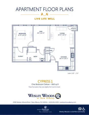 Floorplan of Wesley Woods at New Albany, Assisted Living, Nursing Home, Independent Living, CCRC, New Albany , OH 11