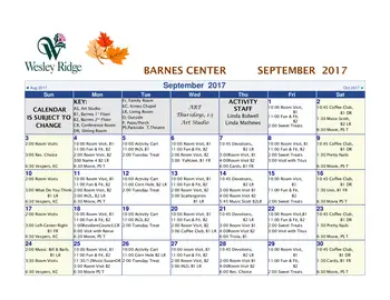 Activity Calendar of Wesley Ridge, Assisted Living, Nursing Home, Independent Living, CCRC, Reynoldsburg, OH 11
