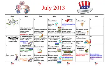 Activity Calendar of The Knolls of Oxford, Assisted Living, Nursing Home, Independent Living, CCRC, Oxford, OH 1