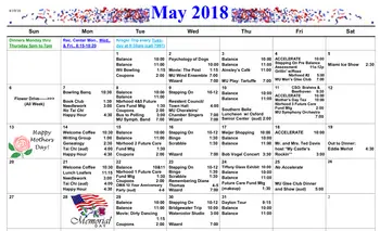 Activity Calendar of The Knolls of Oxford, Assisted Living, Nursing Home, Independent Living, CCRC, Oxford, OH 2