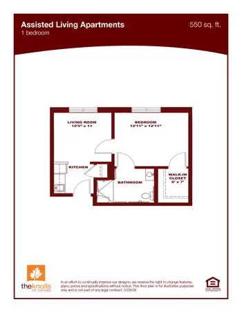 Floorplan of The Knolls of Oxford, Assisted Living, Nursing Home, Independent Living, CCRC, Oxford, OH 1