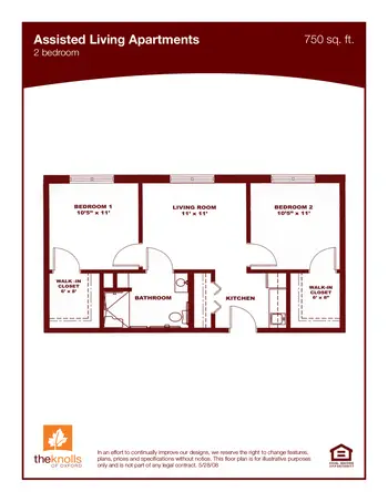 Floorplan of The Knolls of Oxford, Assisted Living, Nursing Home, Independent Living, CCRC, Oxford, OH 2