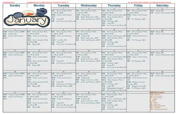 Activity Calendar of PineCrest, Assisted Living, Nursing Home, Independent Living, CCRC, Lufkin, TX 1