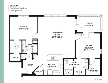 Floorplan of The Langford at College Station, Assisted Living, Nursing Home, Independent Living, CCRC, College Station, TX 6
