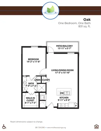 Floorplan of The Crossings, Assisted Living, Nursing Home, Independent Living, CCRC, League City, TX 15