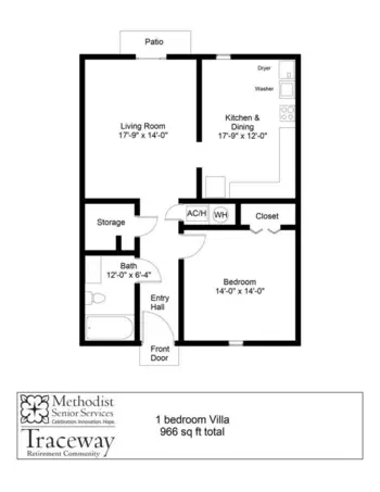 Floorplan of Traceway Retirement Community, Assisted Living, Nursing Home, Independent Living, CCRC, Tupelo, MS 2