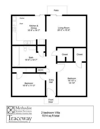 Floorplan of Traceway Retirement Community, Assisted Living, Nursing Home, Independent Living, CCRC, Tupelo, MS 3
