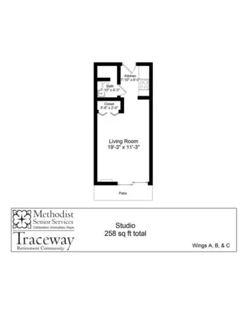 Floorplan of Traceway Retirement Community, Assisted Living, Nursing Home, Independent Living, CCRC, Tupelo, MS 7