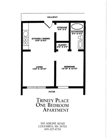 Floorplan of Trinity Place, Assisted Living, Nursing Home, Independent Living, CCRC, Columbus, MS 6