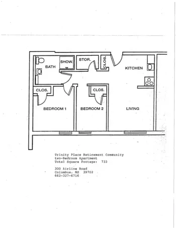 Floorplan of Trinity Place, Assisted Living, Nursing Home, Independent Living, CCRC, Columbus, MS 7