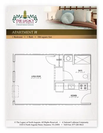 Floorplan of The Legacy at North Augusta, Assisted Living, Nursing Home, Independent Living, CCRC, Stauton, VA 14