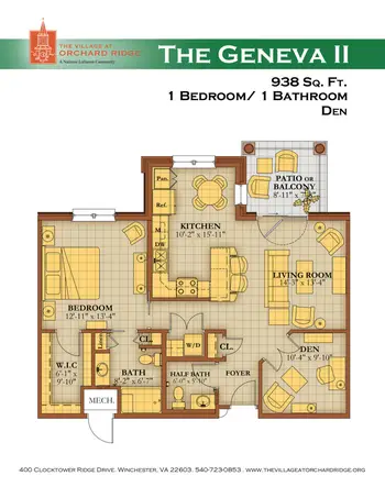 Floorplan of The Village at Orchard Ridge, Assisted Living, Nursing Home, Independent Living, CCRC, Winchester, VA 4