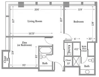 Floorplan of The Sequoias San Francisco, Assisted Living, Nursing Home, Independent Living, CCRC, San Francisco, CA 9
