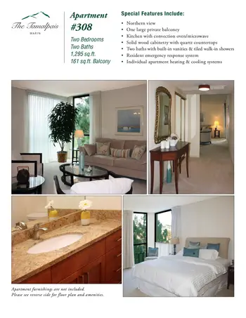 Floorplan of The Tamalpais, Assisted Living, Nursing Home, Independent Living, CCRC, Greenbrae, CA 5