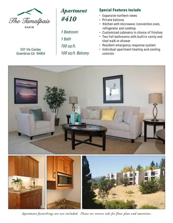 Floorplan of The Tamalpais, Assisted Living, Nursing Home, Independent Living, CCRC, Greenbrae, CA 8