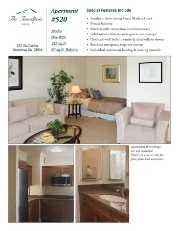 Floorplan of The Tamalpais, Assisted Living, Nursing Home, Independent Living, CCRC, Greenbrae, CA 12