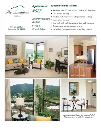 Floorplan of The Tamalpais, Assisted Living, Nursing Home, Independent Living, CCRC, Greenbrae, CA 17
