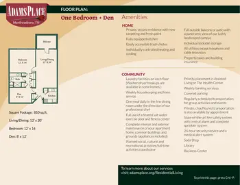 Floorplan of AdamsPlace, Assisted Living, Nursing Home, Independent Living, CCRC, Murfreesboro, TN 7