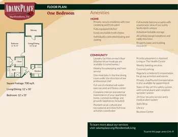 Floorplan of AdamsPlace, Assisted Living, Nursing Home, Independent Living, CCRC, Murfreesboro, TN 8