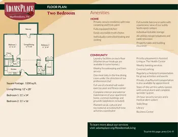 Floorplan of AdamsPlace, Assisted Living, Nursing Home, Independent Living, CCRC, Murfreesboro, TN 10