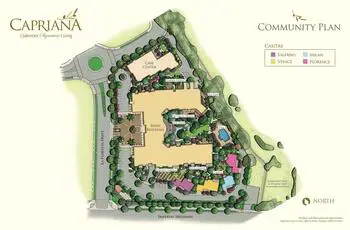 Campus Map of Oakmont of Capriana, Assisted Living, Nursing Home, Independent Living, CCRC, Brea, CA 2