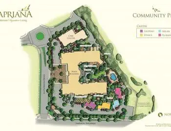 Campus Map of Oakmont of Capriana, Assisted Living, Nursing Home, Independent Living, CCRC, Brea, CA 1