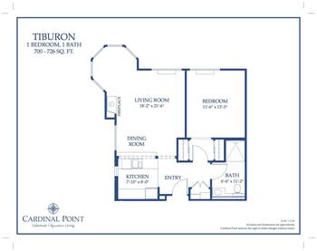 Floorplan of Oakmont of Cardinal Point, Assisted Living, Nursing Home, Independent Living, CCRC, Alameda, CA 9