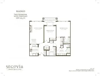 Floorplan of Oakmont of Segovia, Assisted Living, Nursing Home, Independent Living, CCRC, Palm Desert, CA 17