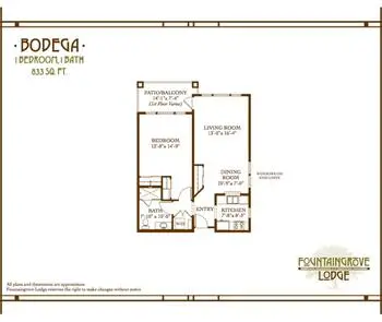 Floorplan of Fountaingrove Lodge, Assisted Living, Nursing Home, Independent Living, CCRC, Santa Rosa, CA 2