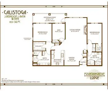 Floorplan of Fountaingrove Lodge, Assisted Living, Nursing Home, Independent Living, CCRC, Santa Rosa, CA 3