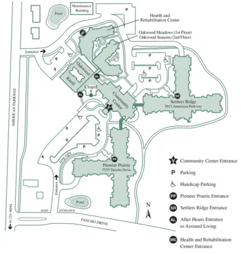 Campus Map of Oakwood Village Prairie Ridge , Assisted Living, Nursing Home, Independent Living, CCRC, Madison, WI 1