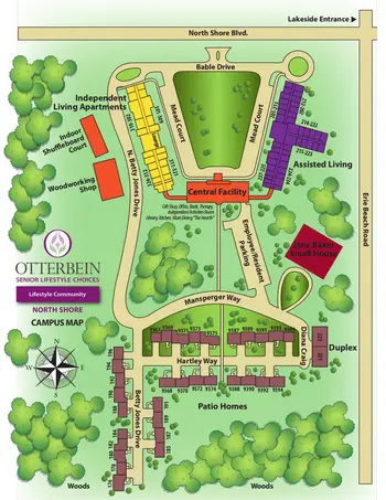 Campus Map of Otterbein Marblehead, Assisted Living, Nursing Home, Independent Living, CCRC, Lakeside Marblehead, OH 1