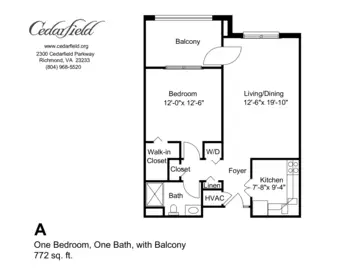 Floorplan of Cedarfield, Assisted Living, Nursing Home, Independent Living, CCRC, Richmond, VA 1