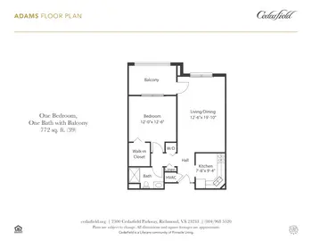 Floorplan of Cedarfield, Assisted Living, Nursing Home, Independent Living, CCRC, Richmond, VA 2