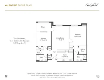 Floorplan of Cedarfield, Assisted Living, Nursing Home, Independent Living, CCRC, Richmond, VA 14