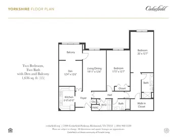 Floorplan of Cedarfield, Assisted Living, Nursing Home, Independent Living, CCRC, Richmond, VA 16