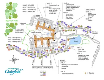 Campus Map of Cedarfield, Assisted Living, Nursing Home, Independent Living, CCRC, Richmond, VA 4