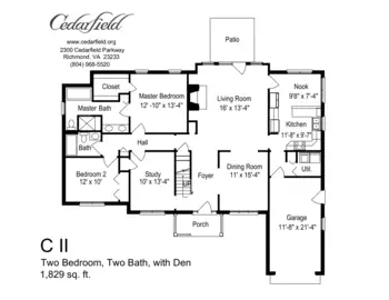 Floorplan of Cedarfield, Assisted Living, Nursing Home, Independent Living, CCRC, Richmond, VA 20