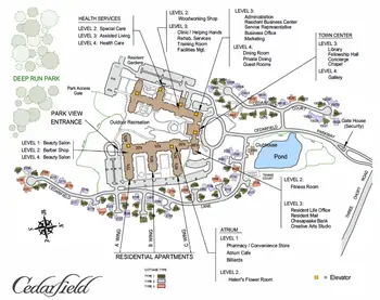 Campus Map of Cedarfield, Assisted Living, Nursing Home, Independent Living, CCRC, Richmond, VA 1
