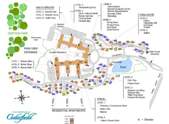 Campus Map of Cedarfield, Assisted Living, Nursing Home, Independent Living, CCRC, Richmond, VA 2